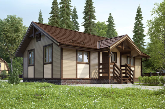 Проект каркасного дома 54 м²