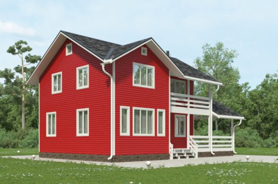 Проект каркасного дома 126 м²