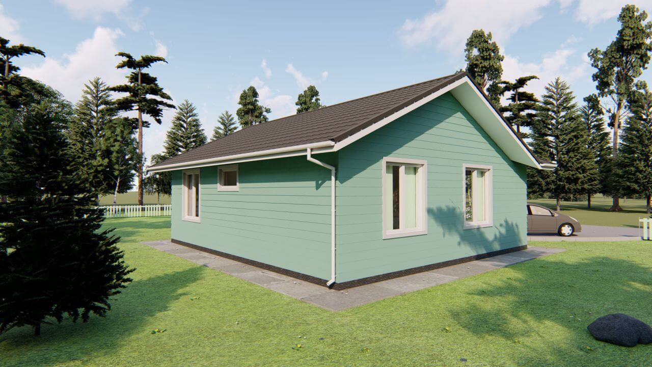 Проект каркасного дома: 75 м²
