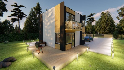 Проект каркасного дома: 92 м²