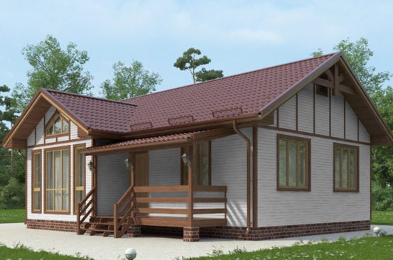 Проект каркасного дома: 75 м²