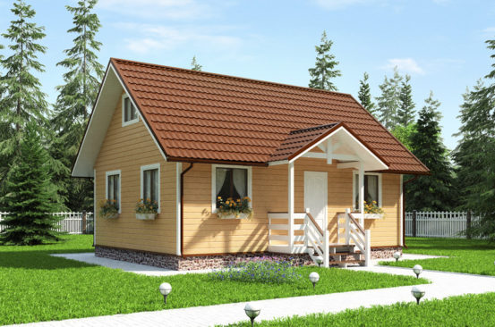 Проект каркасного дома 54 м²