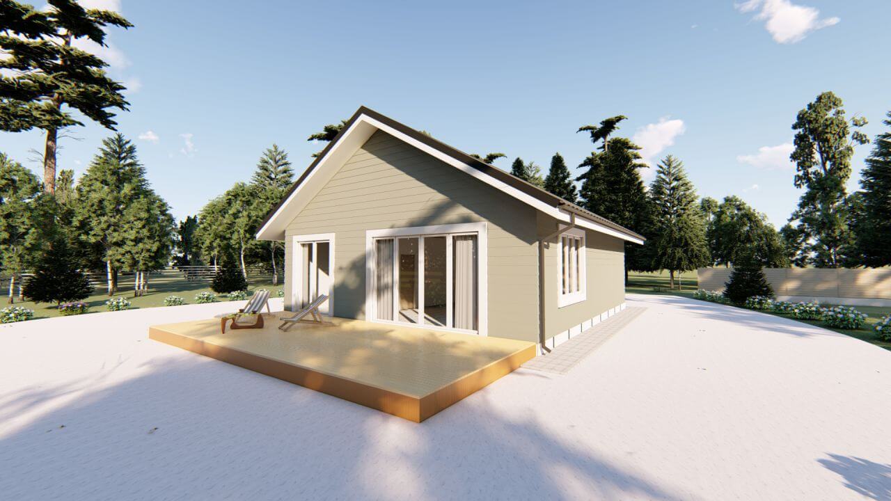 Проект каркасного дома: 89 м²