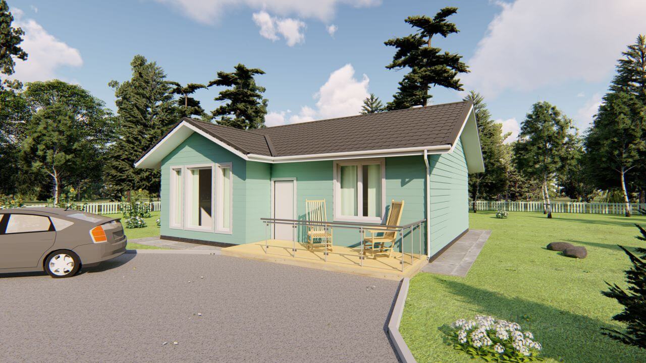 Проект каркасного дома: 75 м²
