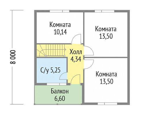 Двухэтажный каркасный дом 108 м² в 2017 году