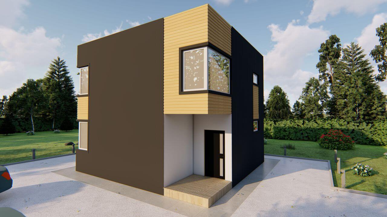 Проект каркасного дома: 92 м²