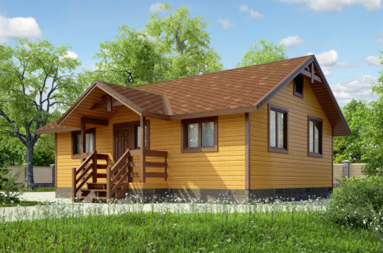 Проект каркасного дома 54 м²