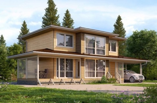 Проект каркасного дома: 123 м²