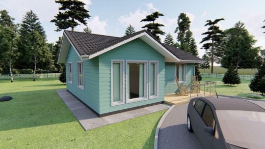 Проект каркасного дома: 75 м²