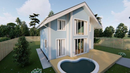 Проект каркасного дома: 121 м²