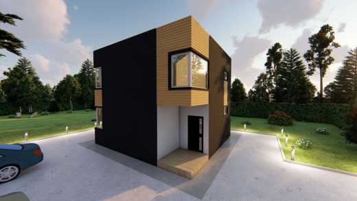 Проект каркасного дома: 92 м²