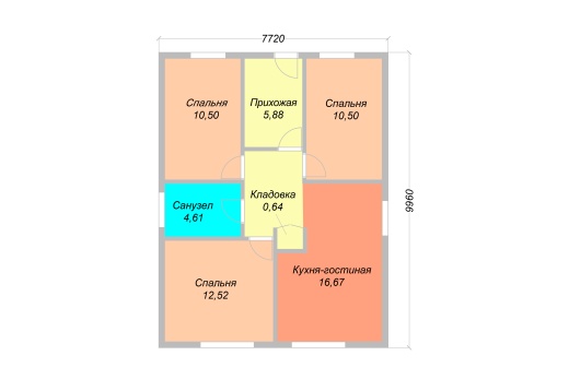 Проект Словакия: 70 м2