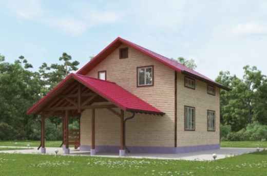 Проект каркасного дома: 121 м²