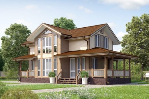 Проект дома с навесом 149 м²