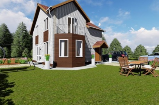 Проект каркасного дома: 115 м²