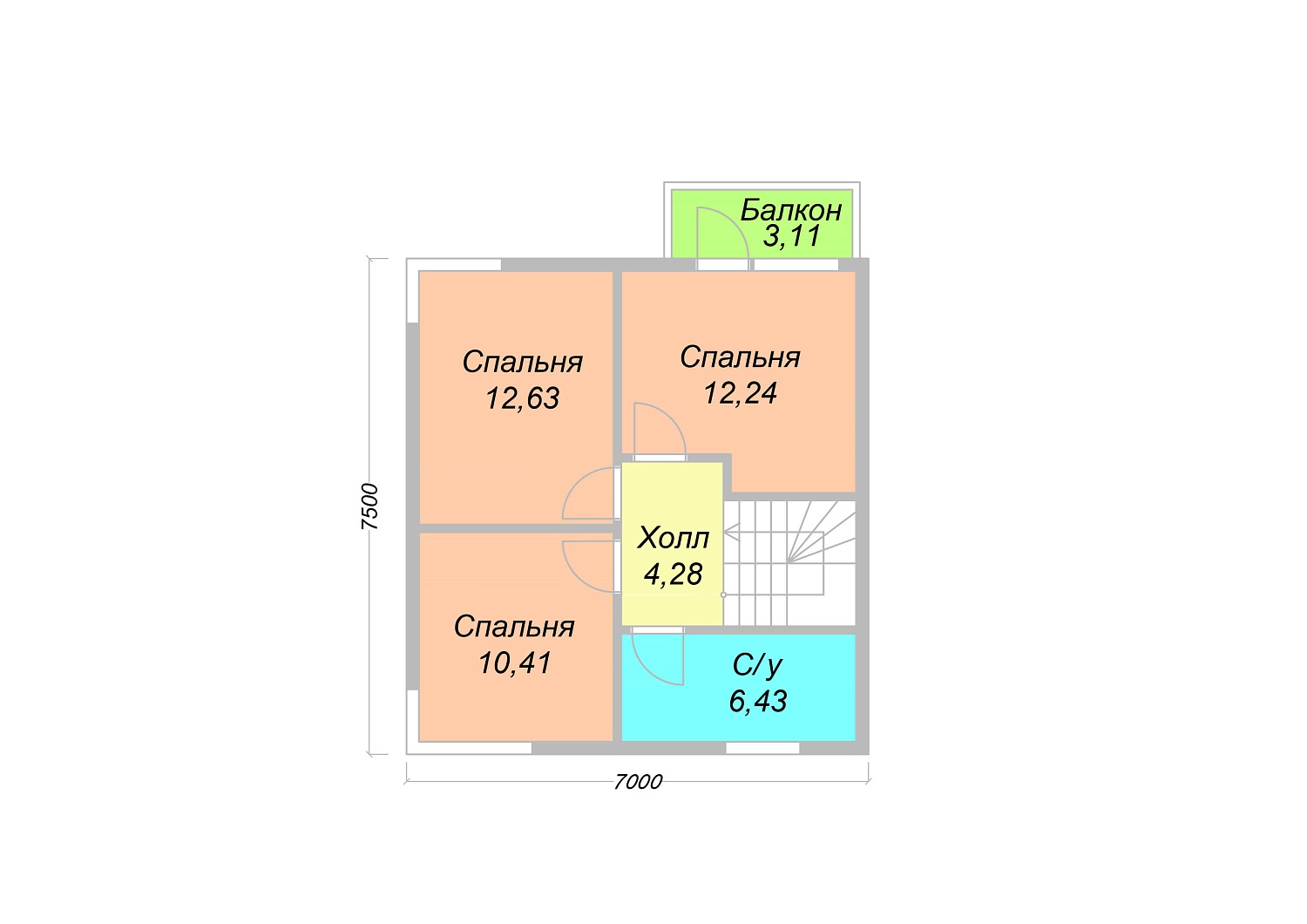 Проект каркасного дома: 92 м²