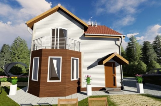 Проект каркасного дома: 115 м²