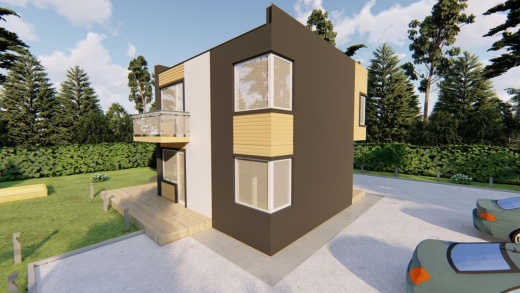 Проект каркасного дома: 92 м²