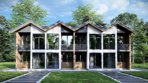 Проект гостиницы 185 м² на 8, 10 и 12 номеров с С/У в каждом номере