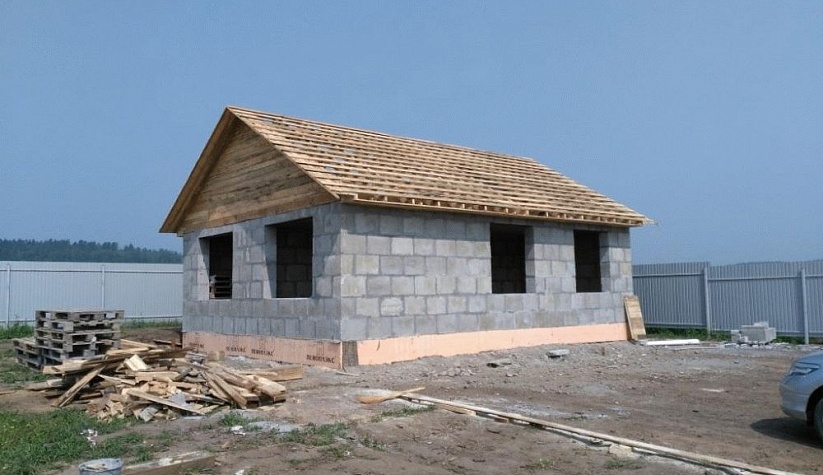 Одноэтажный дом из полистиролбетона 75 м² в Плишкино