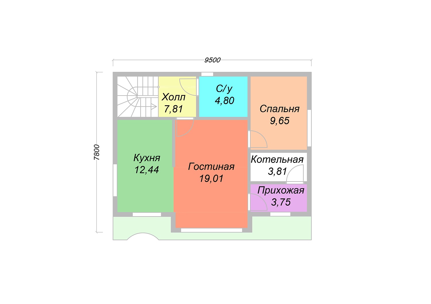 Проект каркасного дома: 121 м²