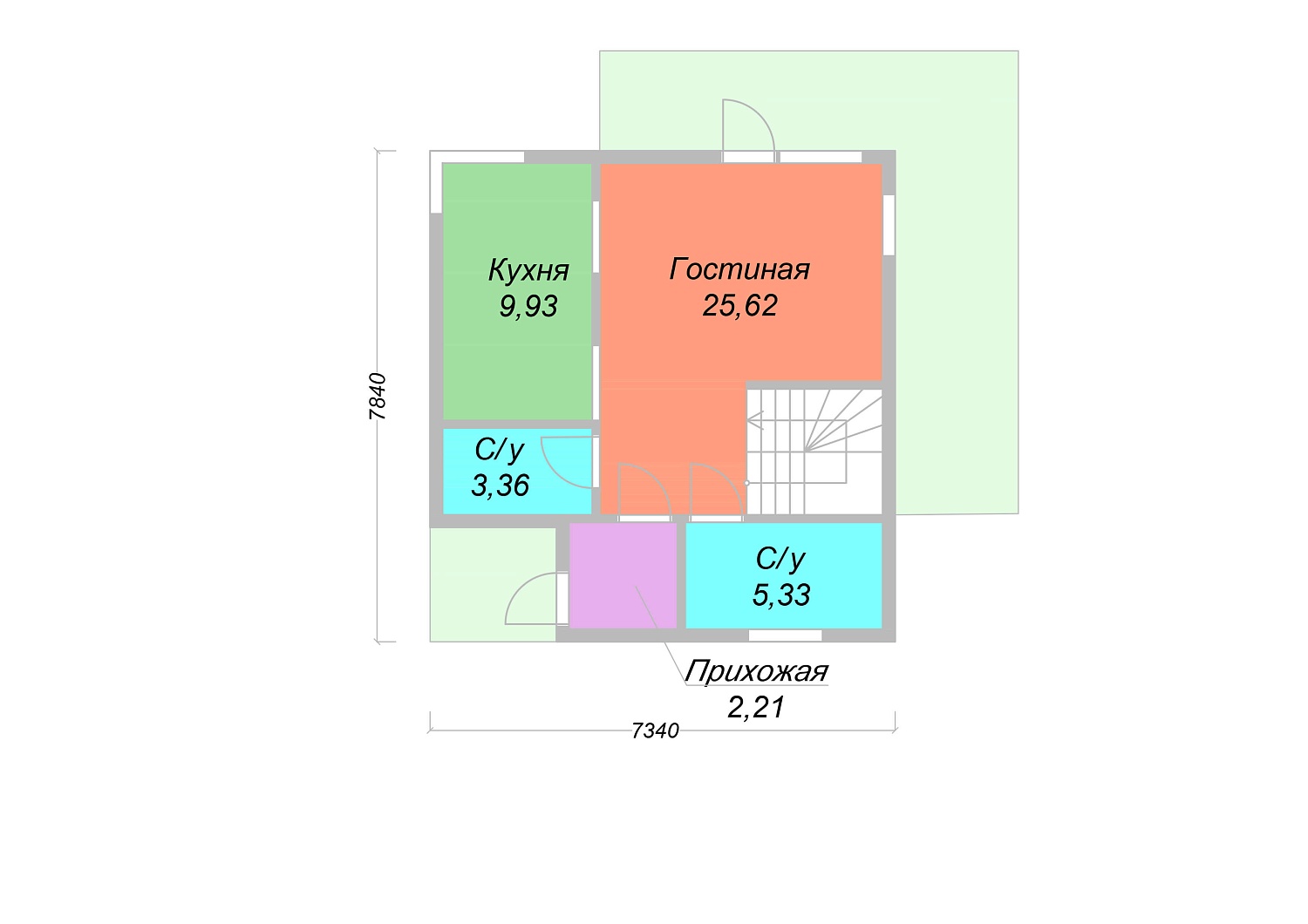 Проект каркасного дома: 92 м²